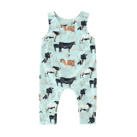 

Akiihool Baby Boy Clothes Summer Baby Boys Short-Sleeve Bodysuit For Summer Outfits (Blue 6-12 Months)