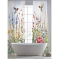 thumbnail image 5 of Spring Floral Sheer Curtains 84 Inch Length 2 Panels Set, Botanical Blossom Seasonal Wildflower Voile Window Treatment Rod Pocket Curtains Sheers Drapes for Bedroom/Living Room/Kitchen 52"x84"x2, 5 of 7