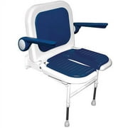 ARC DS4160-BU Deluxe Standard U-Shaped Seat with Back and Arms, Blue