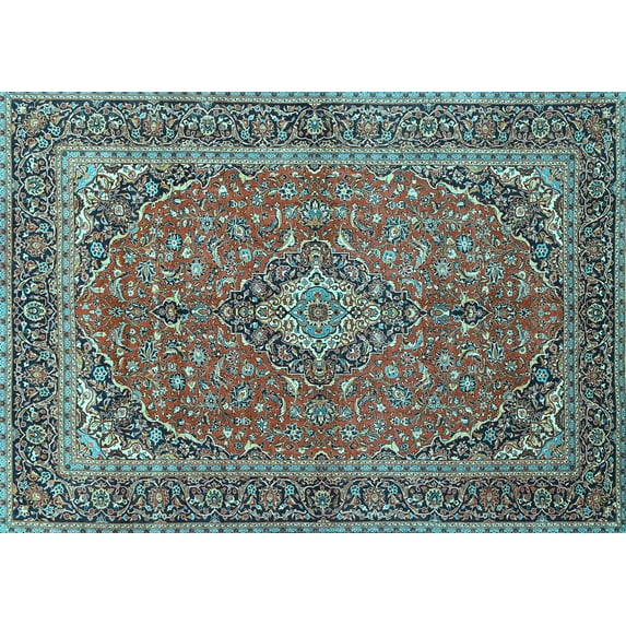 Ahgly Company Indoor Rectangle Persian Light Blue Traditional Area Rugs, 6' x 9'
