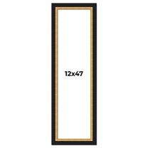 12x47 Frame Gold Real Wood Picture Frame Width 2.25 Inches | Interior Frame Depth 0.5 Inches |
