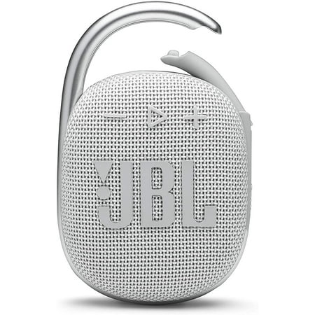 JBL Clip 4 Portable Mini Bluetooth Speaker with IP67 Waterproof and Dustproof - White