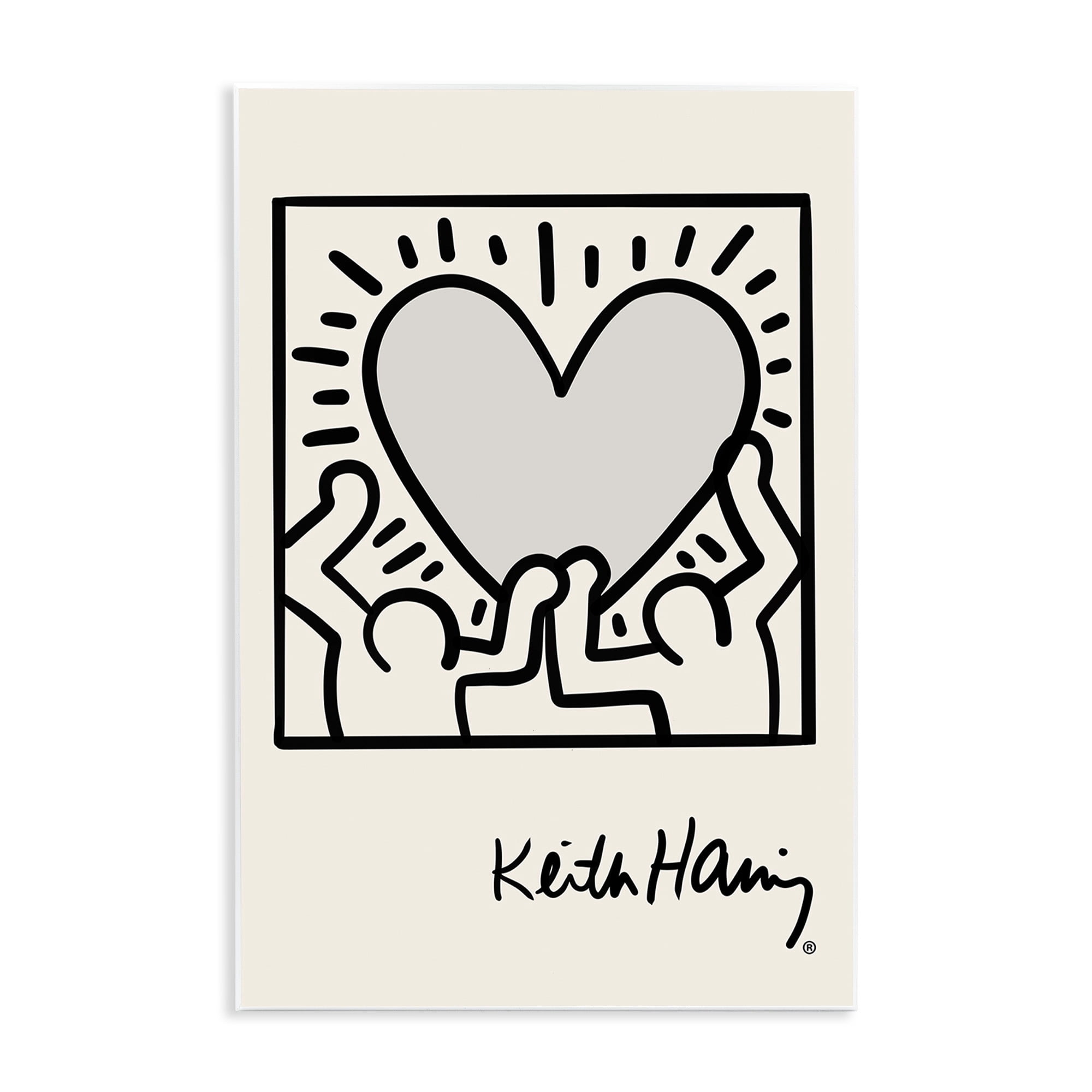 Stupell Industries Contemporary People Outline Heart Symbol Keith Haring Wood Wall Art, 13 x 19, Design by Ros Ruseva