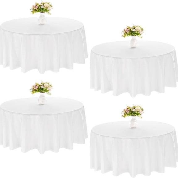 Polyester Round Table Cloth Washable Fabric Table Covers for Wedding Dining Table Buffet Parties Banquet Dr