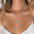 thumbnail image 3 of Juwaliy Mom Necklace Heart April Birthstone Necklace Diamond White CZ 925 Sterling Silver Pendant Jewelry Women Christmas Birthday Mother's Day Gifts, 3 of 10