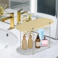 thumbnail image 3 of DOLITY 2 Layer Bathroom Storage Rack Shower Shelf Makeup Organizer Counter Vanity Clear Beige, 3 of 5