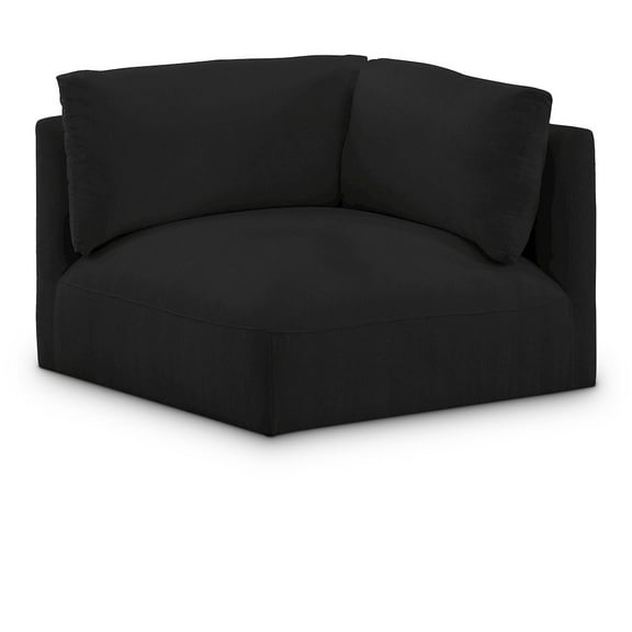 Meridian Furniture Ease Black Fabric Corner