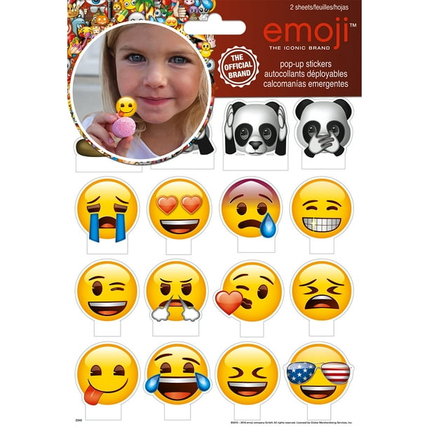 Emoji Pop Up Stickers - 2 Sheet - Walmart.com - Walmart.com