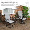 thumbnail image 3 of 2-Piece Swivel Patio Dining Chairs Set, 360° Rocking Outdoor Chairs with Steel Frame, Breathable Mesh & S-Shape Backrest, 42.1"H Dark Grey Seating for Backyard, Garden, Porch, 3 of 7