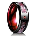 thumbnail image 1 of Simple 8mm Purple Stainless Steel Rings For Men Women Purple Matte Finish Beveled Polished Edge Men Rings Wedding Band Jewelry Style21 9, 1 of 6