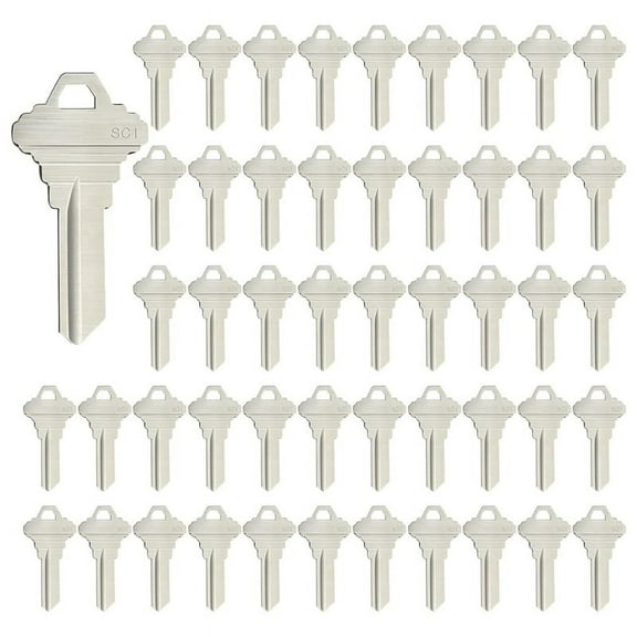 Blank Keys SC1 Key Blanks Pack of 100Pcs Blank Key House Office Brass Key Blank, Silver