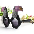 thumbnail image 4 of KAKOWELY Gafas de fiesta divertidas, elegantes, para cosplay, disfraz de loro con purpurina, novedosas gafas de sol con lentes grises, 4 of 4
