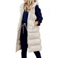 thumbnail image 1 of MAWCLOS Doudoune Sans Manches pour Femmes Gilet à Capuche Veste de Voyage Décontractée Sans Manches Beige m, 1 of 2