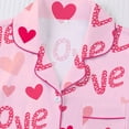 thumbnail image 5 of Tnhcen Women's Button Front Collar Short Sleeve Print Milk Silk Pajama Set Shorts & Sleepwear Casual Home Wear Stretchy Comfortable Plus Size S - 2XL Love Heart Print, 5 of 8