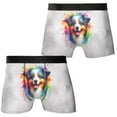 thumbnail image 3 of Watercolor Drip Miniature American Shepherd Pop Art Colorful Portrait Artwork All Over Print Boxer Briefs Underwear for Men Dad MAS Dog Lover Gifts - 01009, 3 of 6