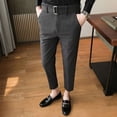 thumbnail image 3 of Pantalones de traje masculino de corte recto y ajustado con trenzas, pantalones de verano para hombre, ropa de negocios elástica y elástica, promoción, 3 of 5
