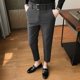 thumbnail image 3 of Pantalones de traje masculino de corte recto y ajustado con trenzas, pantalones de verano para hombre, ropa de negocios elástica y elástica, promoción, 3 of 5