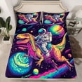 thumbnail image 2 of jejeloiu Wild Dinosaur Dino Bed Sheets,Cartoon Astronaut King Sheets For Teens 4-Piece, 2 of 7