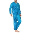 thumbnail image 6 of Salouo Winter With Snowflakes Print Button-Front Long Sleeve Pajama Set for Men, Soft 2Pjs Men's Long Sleeve Sleepwear -Medium, 6 of 7