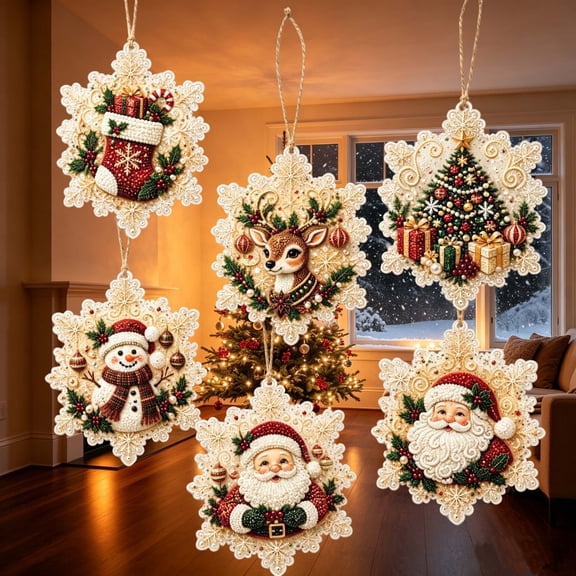 Diamond Art Kits for Adults, Christmas Diamond Painting Ornaments, Pearl Art Kits DIY Holiday Craft Decor