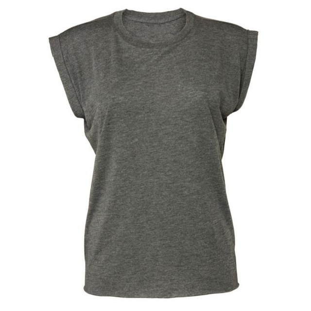 Bella + Canvas - Camiseta modelo Flowie Muscle para mujer (Gris Jaspeado Oscuro)