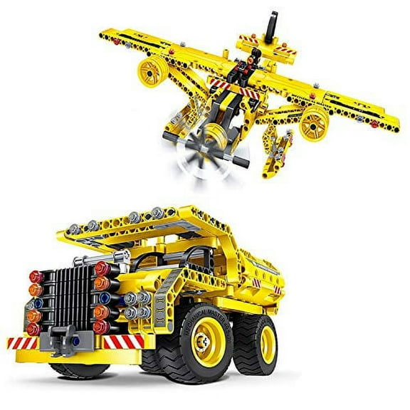 Kididdo Building Toys for Boys Build Dump Truck and Airplane STEM Building BlockS Gift for Kids 6-12