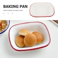thumbnail image 2 of Enamel Baking Pan Red Rectangular For Home Bakers Daily Cooking 1Set 7.0x5.1x1.6In, 2 of 8