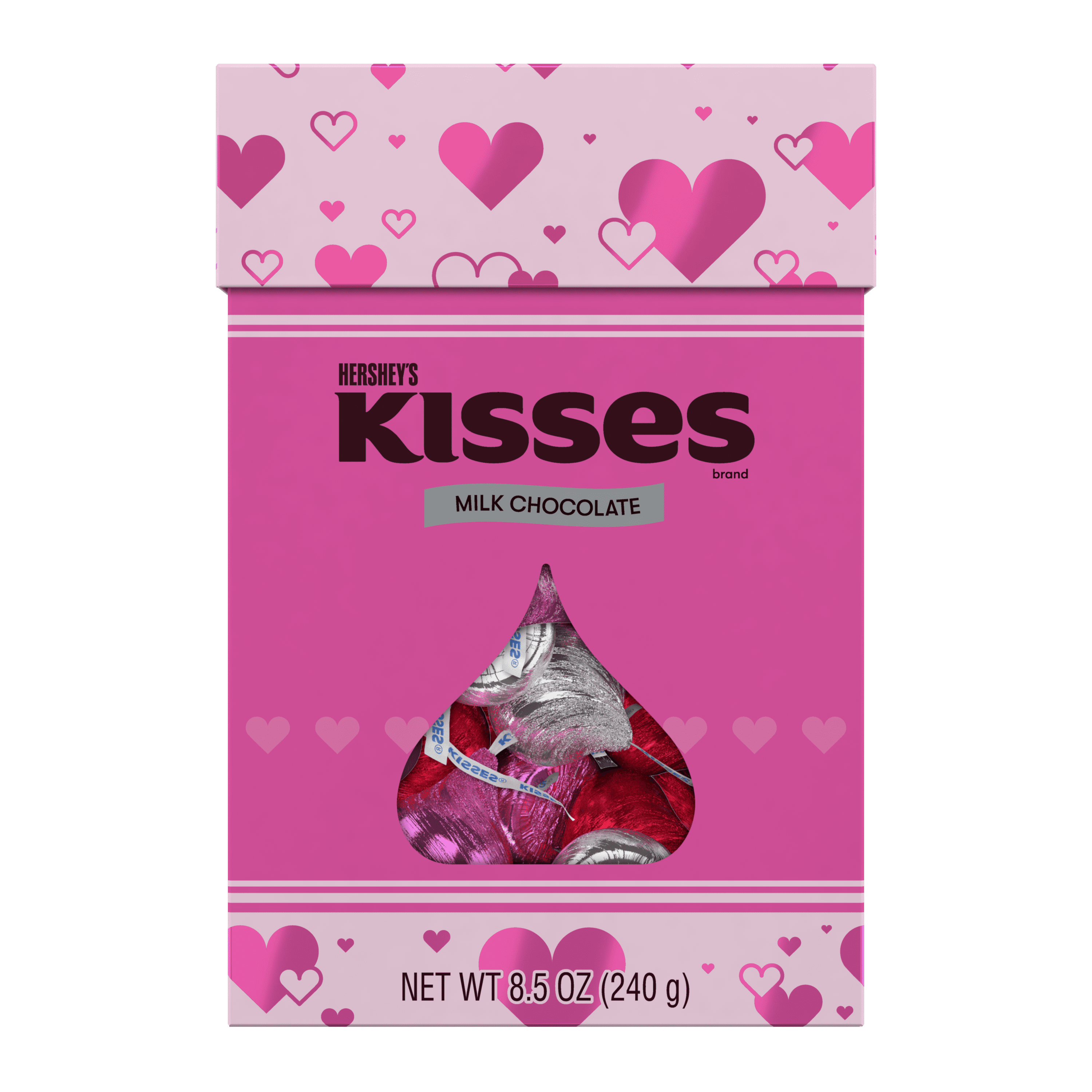 Hershey's Kisses, Milk Chocolate Valentine's Candy Gift Box, 8.5 Oz
