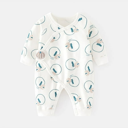 

Newborn Jumpsuit Baby Boneless Harper Autumn and Winter Pure Cotton Newborn Monk Suit Climbing Suit Velcro Baby Clothes