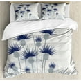 thumbnail image 1 of Thistle King Size Duvet Cover Set, Gardening Theme Abstract Graphic Thistles Flowers Design, Decorative 3 Piece Bedding Set with 2 Pillow Shams, Indigo Pale Grey and Pale Sage Green, by Ambesonne, 1 of 3