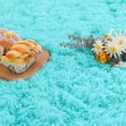 thumbnail image 4 of YJ.GWL Round Fluffy Area Rugs Fluffy Carpet Plush Rug for Living Room Bedroom Circular Fuzzy Mat, 4x4 Ft, Teal Blue, 4 of 6