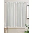 thumbnail image 2 of Bedroom Curtains 63 Inches length, Sage Green Striped Window Treatment Curtain Drapes, Sage Green White Stripes Farmhouse Rod Pocket Curtain Panels for Living Room Kitchen, 42"x63", 2 Panels, 2 of 7