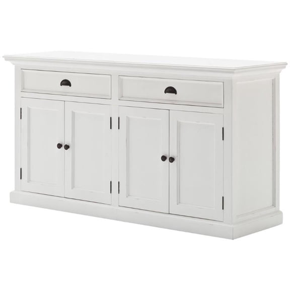 Beaumont Lane Solid Mahogany Wood Sideboard Dining Buffet with Storage in Pure White