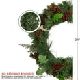 thumbnail image 5 of Northlight Decorated Natural Pine and Berry Artificial Christmas Wreath, 24-Inch, Unlit, 5 of 7