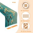 thumbnail image 3 of BaHomeck Table Runner 13*72 In,Set Of 1 White Plum Blossoms On Turquoise Background High Density Cotton Linens Machine Washable Table Runner For Kitchen Dining Table Coffee Table Decor, 3 of 4