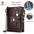 thumbnail image 2 of WEISIPU Men's Blocking Wallet Leather Purse Card Slots Coins Holder Chain, 2 of 8