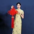 thumbnail image 4 of Tnobhg Chinese New Year Red Velvet Knot Pendant Symbol of Reunion Good Fortune Handweave Best Wishes Chinese Knot, 4 of 8