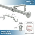 thumbnail image 3 of Urbanest 5/8" Adjustable Buckingham Drapery Rod, 84"-120", Pewter, 3 of 6