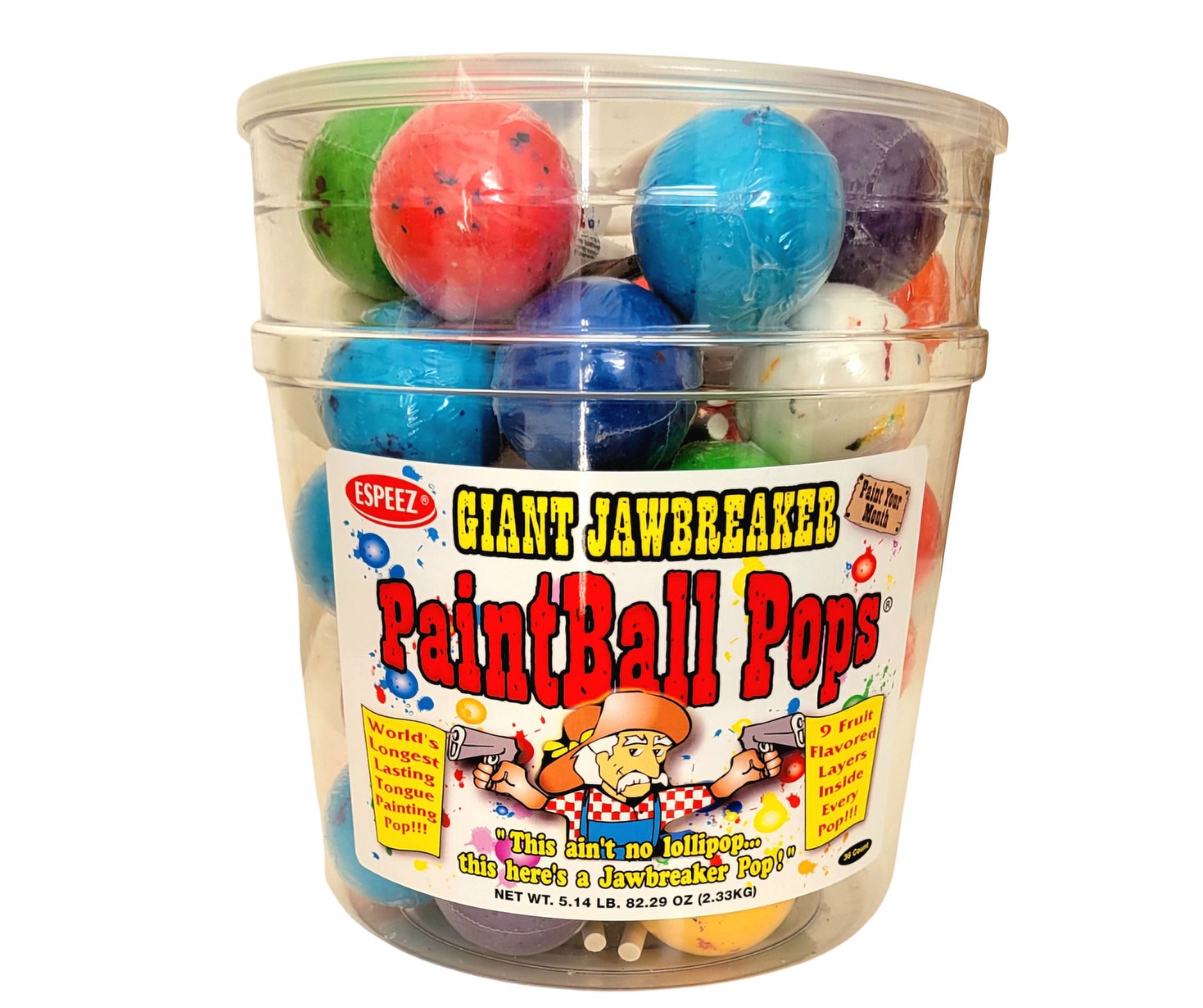 Espeez Giant Jawbreaker Paintball Pops, 36 Count, 82.29 oz