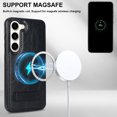 thumbnail image 6 of Allytech Case for Samsung Galaxy S23, Hidden Kickstand PU Leather [Compatible with MagSafe] Case, [Anti-Drop & Shockproof] Ultra Slim Retro Protective Case for Women Men - Black, 6 of 8