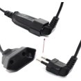 thumbnail image 4 of 2-Pin EU Power Extension Cable Cord with Switch, Toptekis European EU 2-Prong Power Cord Cable VDE Bend Angle 90 Degree Male to Female Power Extension Cord Cable (Elbow, White, 1ft/0.3m), 4 of 9