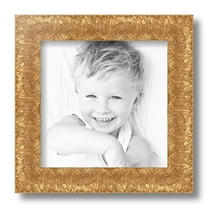 ArtToFrames 9x9 Inch Gold and Black Picture Frame, This Gold Wood Poster Frame is Great for Your Art or Photos, Comes with Regular Glass (4902)