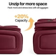 thumbnail image 5 of New York Xpress 2-Piece Softside Luggage Set Lightweight Expandable Spinner Suitcase, 20" Carry-on & 28" Checked, Burgundy/Grey, WD8815, 5 of 12