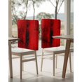 thumbnail image 4 of nqOlkjepod Red Chair Covers Set of 4, Decorative Chair Back Cover, Retro Oil Painting Modern Abstract Art Aesthetics Dining Room Chair Slipcovers Removable Chair Protectors Covers for Party Banquet, 4 of 7