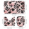 thumbnail image 3 of 4 Piece Bathroom Shower Curtain Sets Non-Slip Rugs And Toilet Mat Lid Rug Accessories Blush Pink Leopard Print Waterproof Shower Curtain Animal Skin Pattern for Bathroom Decor Set, 3 of 8