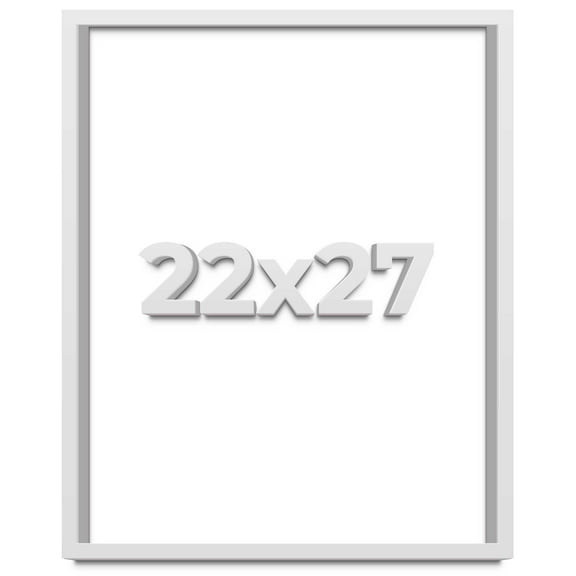 22x27 Shadow Box Frame White | 1 Inches Deep Real Wood Contemporary Shadowbox Display Frame | UV