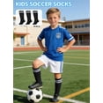 thumbnail image 2 of Medias de fútbol para niños Glooarm, 3 pares, rayadas, hasta la rodilla, de algodón, 2 of 6