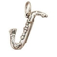 thumbnail image 1 of Sterling Silver 30" .8mm Box Chain 3D Alto Or Tenor Saxophone Musical Instrument Pendant Necklace, 1 of 2