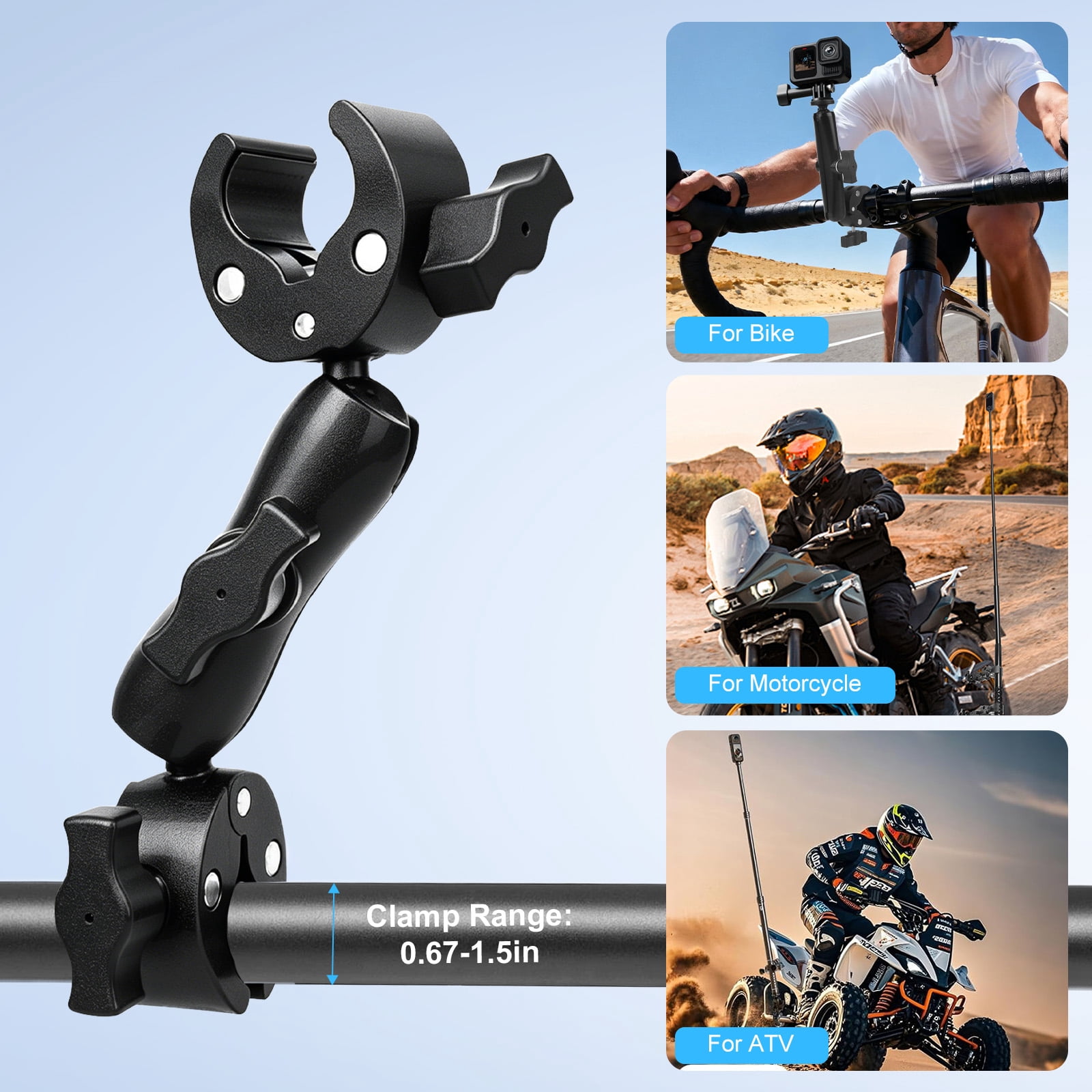 TSV, Motorcycle Camera Mount, Fit for Insta 360 X5 X4 X3, Selfie