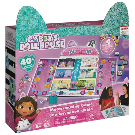Gabby’s Dollhouse, Meow-mazing Board Game, for Kids Ages 4 and up
